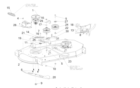 Deck Diagram and Parts List for XT1-LT46EFI (13B9A1CN056)(2020) Cub Cadet Lawn Tractor